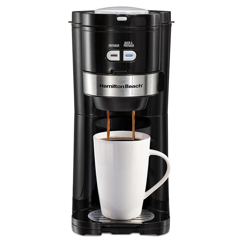 Cafeteira hamilton beach elétrica individual com moedor preta